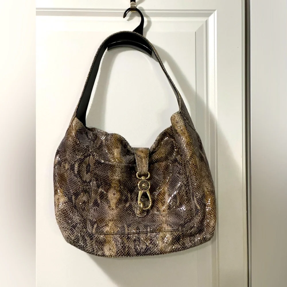 Dooney & Bourke “snakeskin” leather hobo shoulder bag